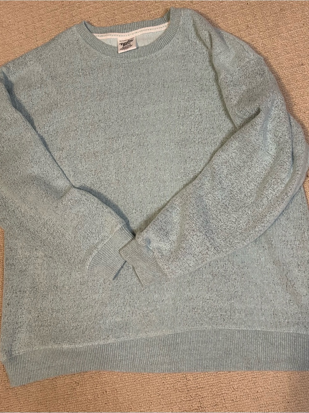 Pacific & Co light blue Fleece Crewneck Sweatshirt 2XL Cotton blend Pullerover